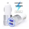 LED 5V 2.1A Dual USB Fast Billaddare Metall Alumium Alloy Adapter för iPhone Samsung Galaxy Tablet