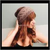 Moda de malha Headbands Mulher Hairband Inverno Soft Elastic Headband Candy Color 32 Cores Handmade Crochet Hairbands KQCDA Cabelo Acce Qa58V