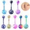 Bell Button Jewelryest Arrival Body Spotted Coloured Ring Stainless Steel Belly Bar Rings Navel Piercing Jewelry Fashion Drop Delivery