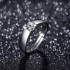 Luxury Fashion S925 Silver Bröllop Solitaire Ring Zircon Moissanite Män och Kvinnor Smycken Lovers Present