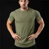 プレーンTシャツ男性ファッションEEシャツ夏の綿の半袖シャツフィットネスメンズジム服カジュアルスポーツ210716