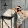 Casual Dresses Y2K Sexig Backless Mini Dress Women Metal Chain Bodycon Party Cocktail Trendy Spaghetti Strap Tube