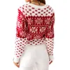 Swetery kobiet świąteczny sweter 2022 jesienne zima swobodny płatek śniegu długie rękawy dzianinowy pullover o grube harajuku odzież