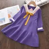 Dziewczyny Dresses Girls Baby Boże Narodzenie Czerwona Sukienka Moda 2021 Zimowe Dzianiny Ubrania Dzieci Dorywczo Księżniczka Bow Swetry Vestidos Dzieci Clothi