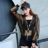 Damjackor Transparent Rock Dam Harajuku Rocks And Jacka Streetwear Windbreaker 2021 Lösband Baseball Uniform Summer QT72