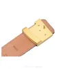 Cinturones de marca clásicos M9608 Hombres Cinturón de diseñador de mujer Fashion Mens Sliver Black Golden Business Genuine Leather Big Gold Buckle Women Ceinture casual con caja de naranja