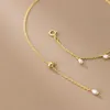 WOOZU, tobillera de perlas barrocas bonitas europeas de Plata de Ley 925 auténtica para mujer, temperamento para pie, pierna, regalo de joyería de playa de verano