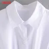 Tangada Women Vintage Tunic White Shirts Long Sleeve Solid Turn Down Collar Elegant Office Ladies Work Wear Top CE210 210609