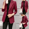 Novo Outono vinho vermelho preto mulheres blazers e jaquetas moda único botão blazer feminino senhoras blazer feminino x0721