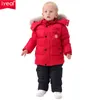 IYEAL Russia Abbigliamento invernale per bambini Set per neonato Cappotto in cotone + tuta Tuta da sci antivento Abbigliamento per bambini 211111