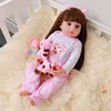 56 cm Full Body Silikonowe Reborn Baby Doll Zabawki Dla Dziewczyny 22 Cal Noworodka Princess Bebe Kąpień Zabawki Urodziny Prezent Soft Touch Real Q0910