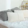 Uzun peluş düz renkli yastık kapağı yumuşak sıcak kürk yastık kılıfı dekoratif yastık kapak kanepe yatak ev dekor 210401
