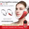 Multi-Functional V Face Typefirm Contour Blue LED Photon Therapy EMS Micro Current Lifting Firming Vibration Massager Double Chin Pressure Reducer Beauty Gadgets