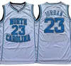 Hombres NCAA North Carolina Tar Heels 23 Michael Jersey UNC College Basketball Jerseys Hombre volador Negro Blanco Azul
