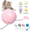 Jouet de chat interactif automatique coloré LED boule auto-rotative avec cloche de cataire et jouets de plumes USB jouet de chaton de chat rechargeable 210929