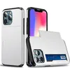 Business Armor Phone Cases Slide with Card Slots Holder Cover Hybrid Case For iPhone14 13 12 XR X 11 Pro XS Max
