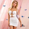 Kvinnors Sexiga Slim Cut Out Ärmlös Pläterad Buttock Dress Ladies Party Nightclub Shorts Dresses Jumpsuit Bodysuit S-XL