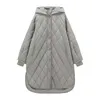 Za Casual Winter High Quality Simple Design Women Long Cotton Jacket Hooded Coats Långärmad Kvinnlig Ytterkläder Chic Overcoat 211013