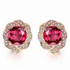 ruby crystal earrings