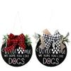 Welkom bord voordeur Ronde houten hanger honden katten houten tuindecoraties boerderij ornament8056406