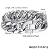 Davieslee 18 / 22mm pesado pulseira masculina link cubano cor prata 316L pulseira de aço inoxidável macho jóias dlhb287 211124