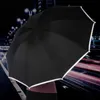 3 Fold Reverse Automatic Umbrella Cart Clear Rain Women's Parasol LED Light Reflective Strip Folding Sunny DTT 210626