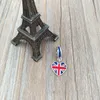 925 Серебряные бусины Великобритания Сердце Флаг флагга подвесной подвеска подходит для европейского колье в стиле Пандоры для ювелирных изделий для ювелирных изделий 791512enmx annajewel