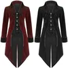 Hommes Trench Coats Punk Vêtements Hommes Rétro Long Manteau Plus La Taille Smoking Simple Boutonnage Col Montant Broderie Impression Steampunk Veste Luge