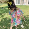 Kawaii повседневная цветок детское платье лето 2021 Puff Puff Weeps Детская принцесса платье для девочек милая красивая печатная вечеринка праздничное платье Q0716