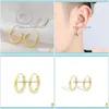 Cuff Jewelryshishang S925 Sier Trendsetter Smooth Square Tube Ear Buckle Mens And Womens Jewelry Korean Fashion Earrings Drop Delivery 2021