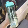 6color herbalife şişesi 24fit süt sallamak su şişesi 1000 ml hasır şişe spor şişeleri ile plastik uzay şişeleri su ısıtıcısı 210409