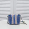 2021 Summer environmental protection hemp rope woven bag women's Beach Holiday rectangular shoulder bags two size handbag stereo Wallet cute chain purse