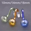 Cheapest Colorful Hookah Accessories 10mm 14mm 18mm Glass Oil Burner Pipe Male Female Joint for Water Pipes Bong Dab Rig Banger Oil Nail Bowl Support Mix Size