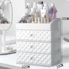 Plastlåda Makeup Organizer Cosmetic Beauty Box Desktop Storage Smyckesfodral Brush Lipstick Nail Polish Container 210330