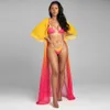 Sexy Bikini Set e Cobertura de Beach Up Swimwear Mulheres BANDAGE Swimsuit Feminino Brasileiro Terno Banheira Vestimento de Verão 210629