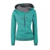 Herbst Winter Hoodies Sweatshirts Frauen Glaube Gesticktes Sweatshirt Langarm Pullover Weihnachten Lässige Warme Kapuzenoberteile 210803