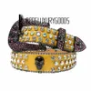 2021 DesignerSimon Cintura per uomo Donna KOR Cintura con diamanti lucidi bling bling MICHAEL Teschio con diamanti e strass Cintura da cowboy BORSA A MANO6562004