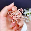 Butterfly Natural Garnet Pendant Necklace Pin for Women Party Dual Purpose Design S925 Silver Fine Jewelry January Birthstone