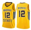 メンズJA Morant Basketball Jersey 12大学マレー州のスポーツファンズオールドバンクーバーターコイズグリーンプロブラックネイビューブルーホワイトグレー75周年記念75周年