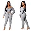 Femmes Costume Outfit 2 Deux Pièces Ensemble Crop Top Legging Pantalon De Survêtement Ensemble Casual Crop À Capuche Ensemble Femme Sweat Pantalon Survêtement Y211115