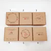 Colourful Kraft Paper Jewelry Boxes Package With Letter 6.5x6.5x3cm Small Gift Box For Handmade Soap Wedding Candy Jelly