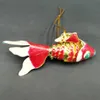 10 pcs Réaliste Sway Grand Lucky Émail Poisson Charme Pendentif Style Chinois Arbre De Noël Décoration À La Main Cloisonné Poisson Rouge Suspendus Ornements Cadeaux