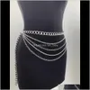 Belly Chains Body Jewelry Drop Delivery 2021 Ins Nightclub Personality Multi-Layer Metal Flash Diamond Water Drill Waist Chain Fb1190 5Azbn