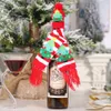 Knitted Scarf Button Wine Bottle Covers Christmas Ornaments Gingerbread Man Snowflake Tree Hat Cover FHL427-WY1607