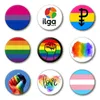 Free Delivery 4.4*4.4cm Tinplate Rainbow Badge Party Supplies LGBT Brooch Lgbtq Stuff Accessories
