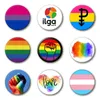 Gratis leverans 4.4 * 4.4cm Tinplate Rainbow Badge Party Supplies LGBT Brosch LGBTQ Stuff Tillbehör