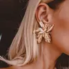 2021 Nouvelle boucle d'oreille exagération mode grande fleur pendante boucles d'oreilles pour femmes dames déclaration boucles d'oreilles bijoux couleurs or et argent chaud