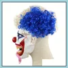 Festive Supplies Home & Gardenhalloween Spiked Hair Clown Fl Face Latex Terror Crown Masks Horror Mask For Halloween Cosplay Party Night Clu