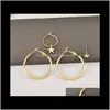 Hie Boucles d'oreilles Drop Livraison 2021 Bijoux de mode Ensembles de boucles d'oreilles Hoop Stud Star Pendentif en alliage d'acier Matériau plaqué or pour femmes filles