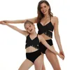 Souille de bain d'été Deux pièces de maillot de bain à franges à franges bikini natation des femmes enfants nagent des vêtements de nage 2572 y2